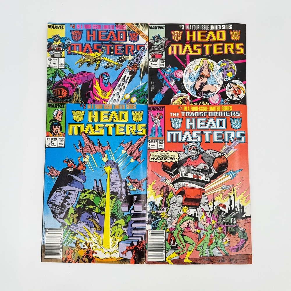 Marvel Transformers Headmasters #1-4 Complete 1987-1988 Newsstand Comic Book Lot